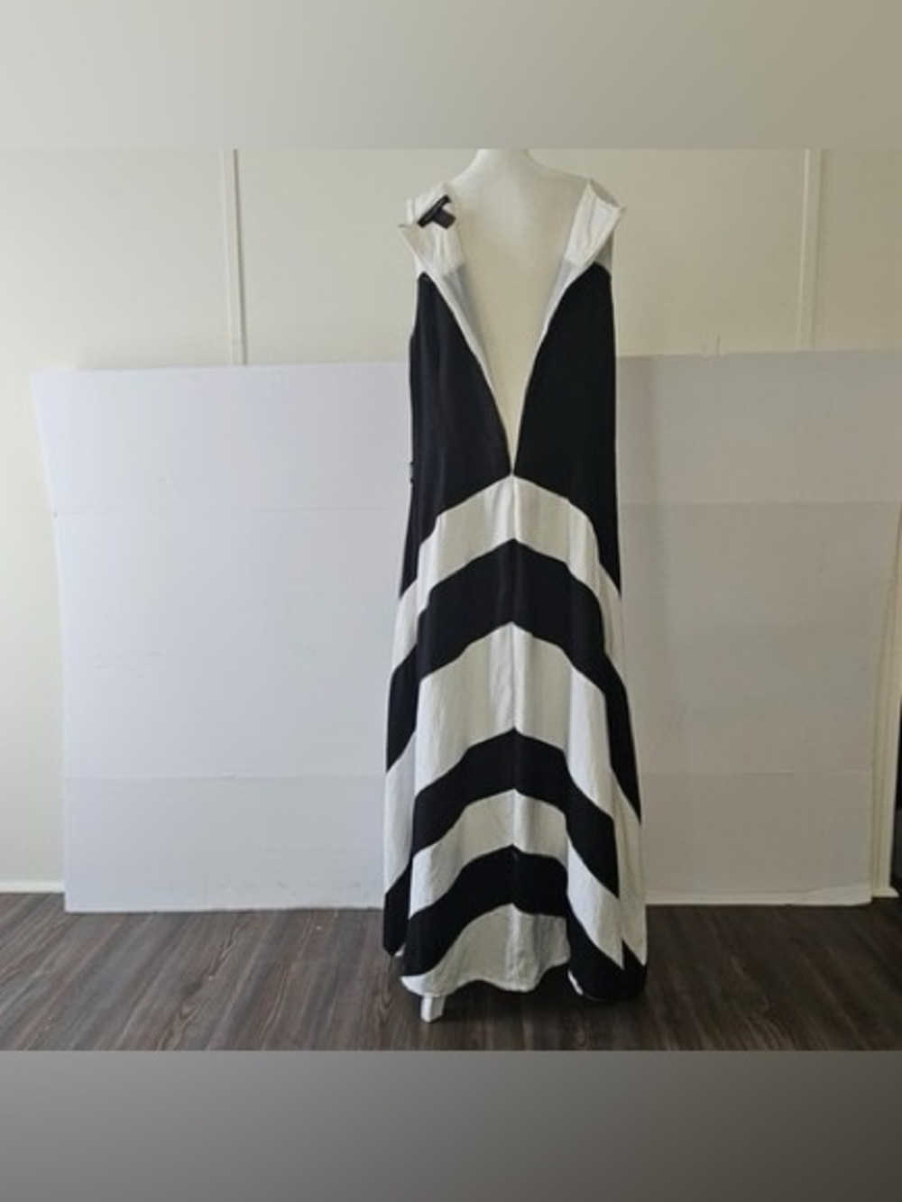 Ashley Stewart Black and White Chevron Maxi Dress - Picture 3 of 7